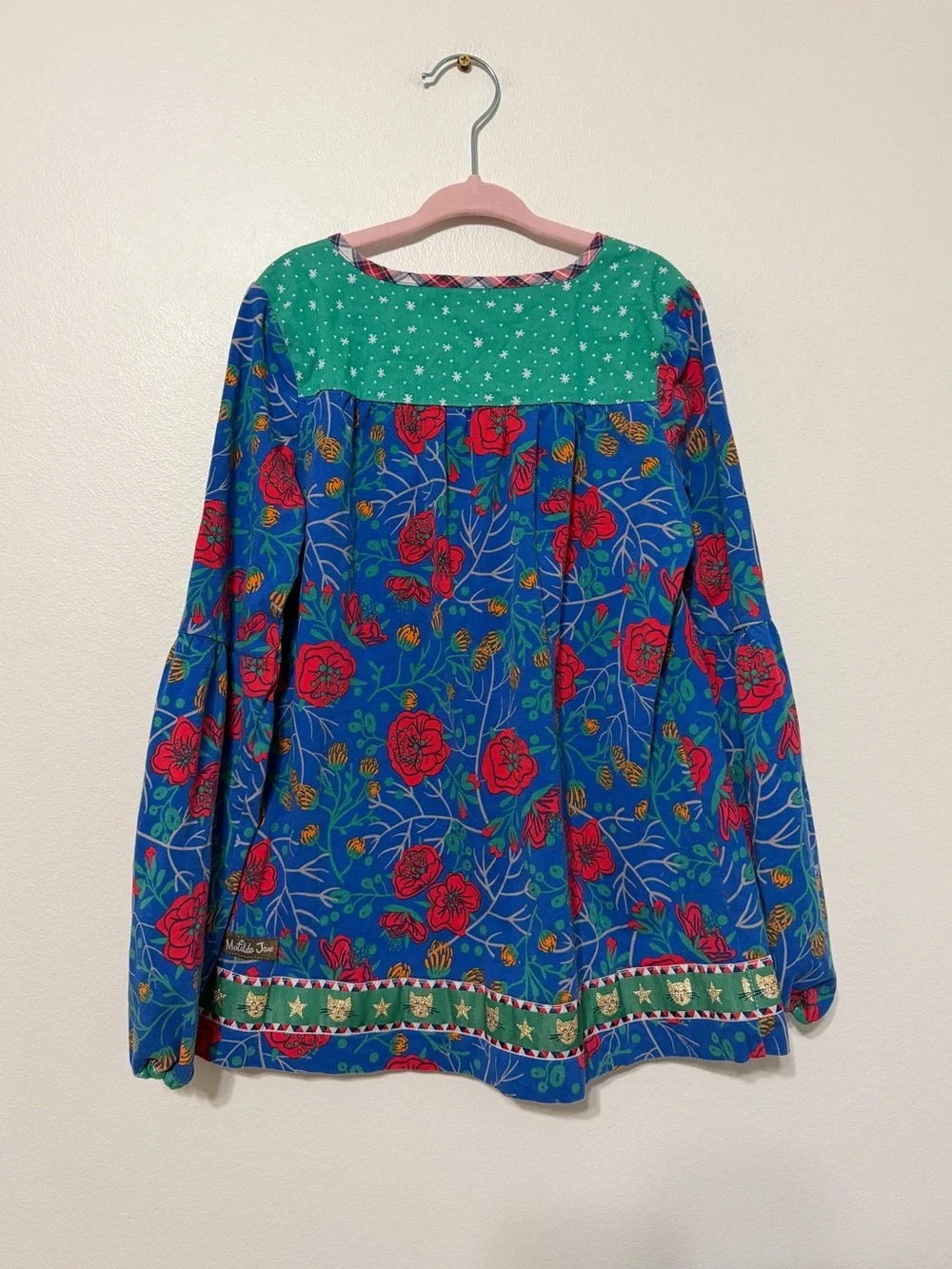 MATILDA JANE Make Believe I Believe Tunic Floral Top Girl’s Size 8 Cats & Roses